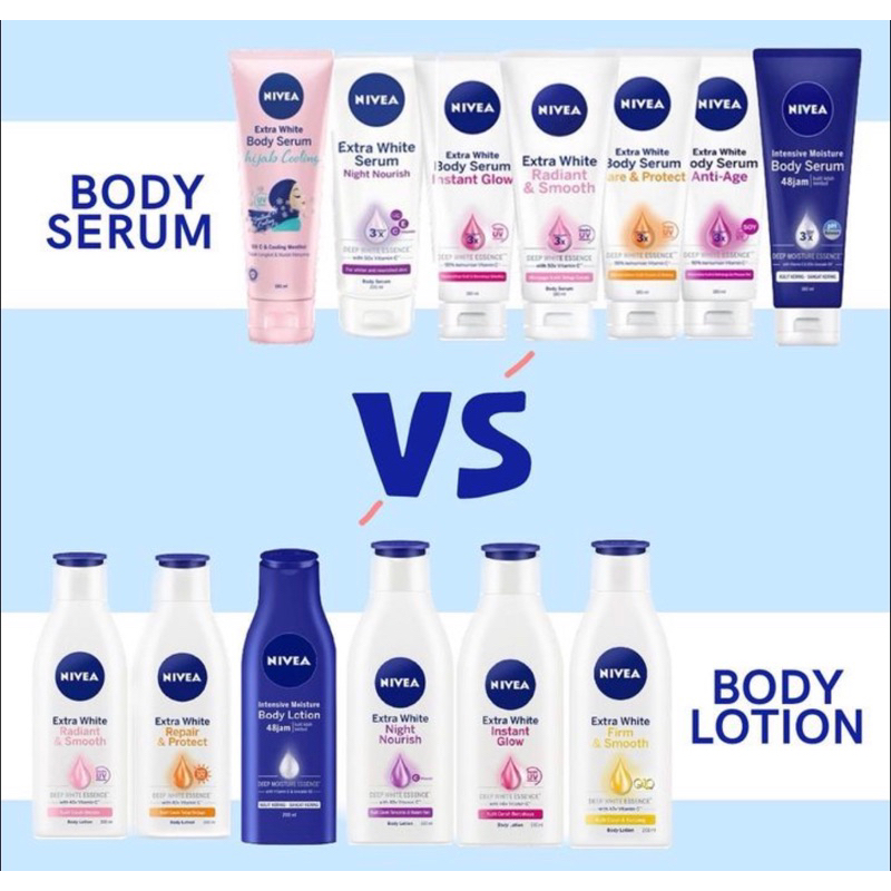 Nivea body serum dan Nivea body lotion