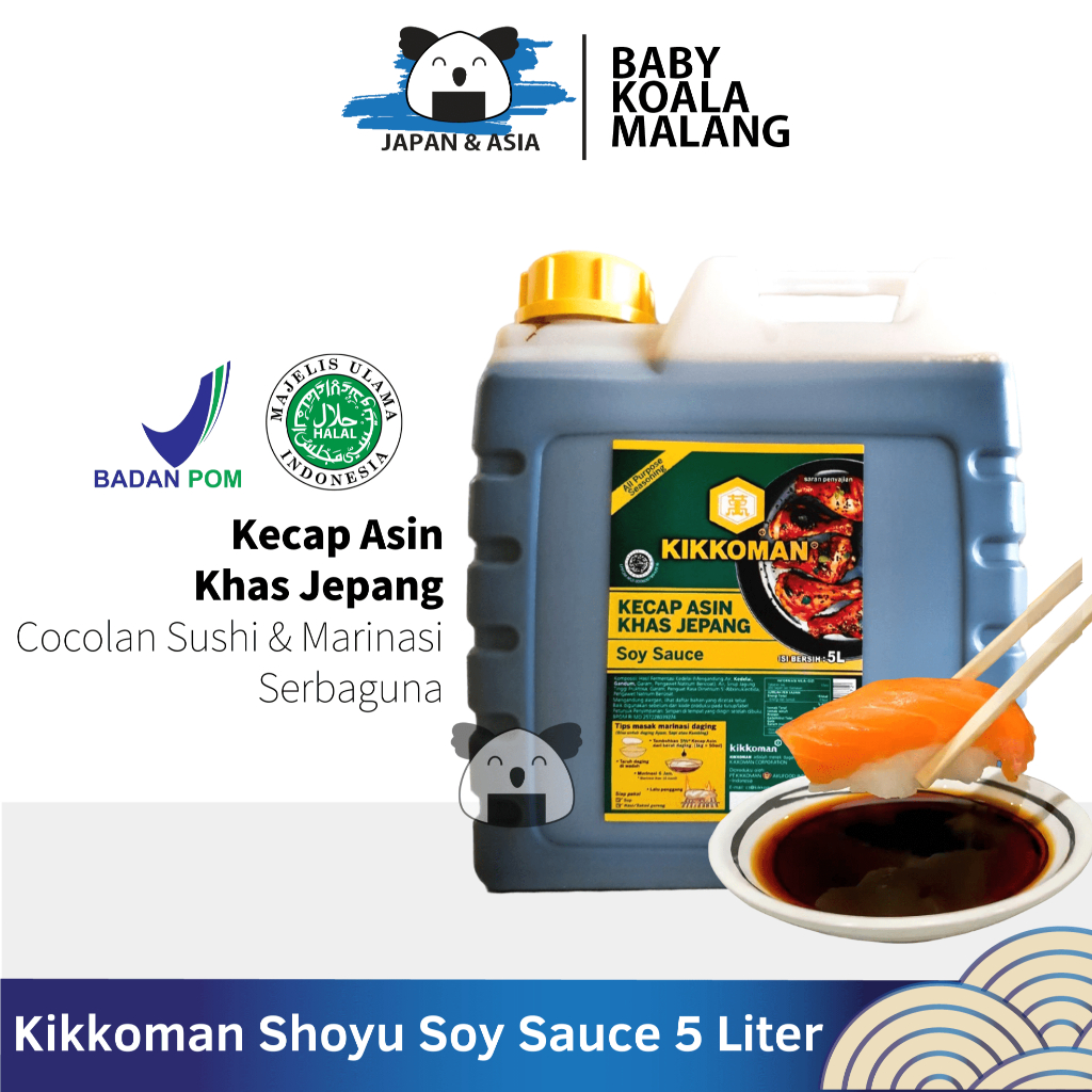 

KIKKOMAN Shoyu Kecap Asin Jepang 5 Liter Halal;