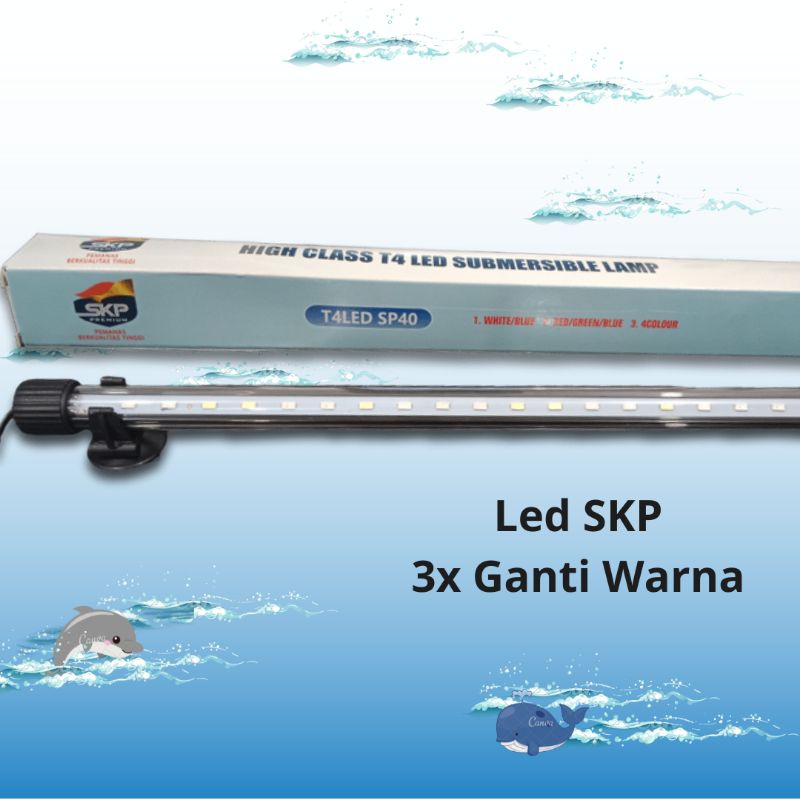 Lampu LED Celup Aquarium SKP T4LED SP 40 3X GANTI WARNA