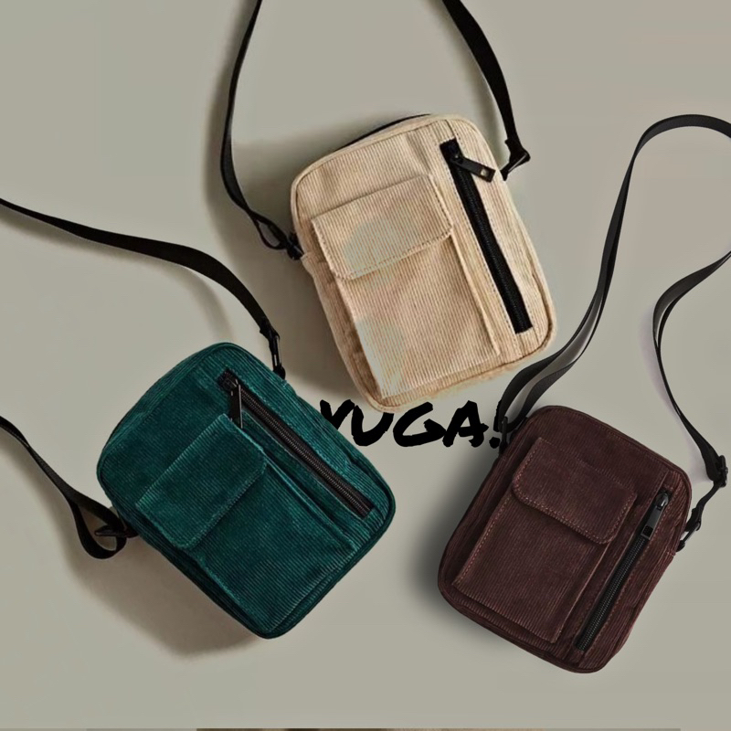 Zico Corduroy Tas Messenger Mini / Tas Selempang Dan Bahu Pria Wanita