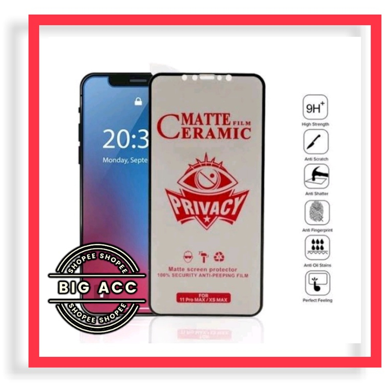 ( BIG CMS ) Anti Gores Film Ceramic Matte Spy Privacy Anti Minyak Anti kepo Xiaomi Redmi Note 11 4G 11 5G 11 PRO 11 PRO+ 10 10S 10 PRO 10 PRO 5G 9 9 PRO 8 8 PRO 7 7 PRO 5 5 PRO