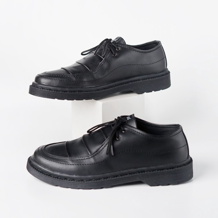 HAZELL BLACK |ManNeedMe x JACK| Sepatu Pantofel Pria | Sepatu Derby Formal ORI