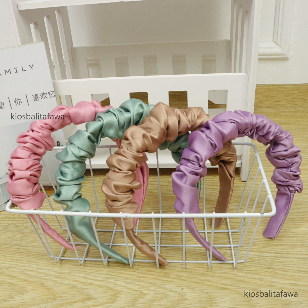 [POLOS] Bando Scrunchie / Bando Kerut Headband Korean Style Murah Polos Wanita Babycinnamon