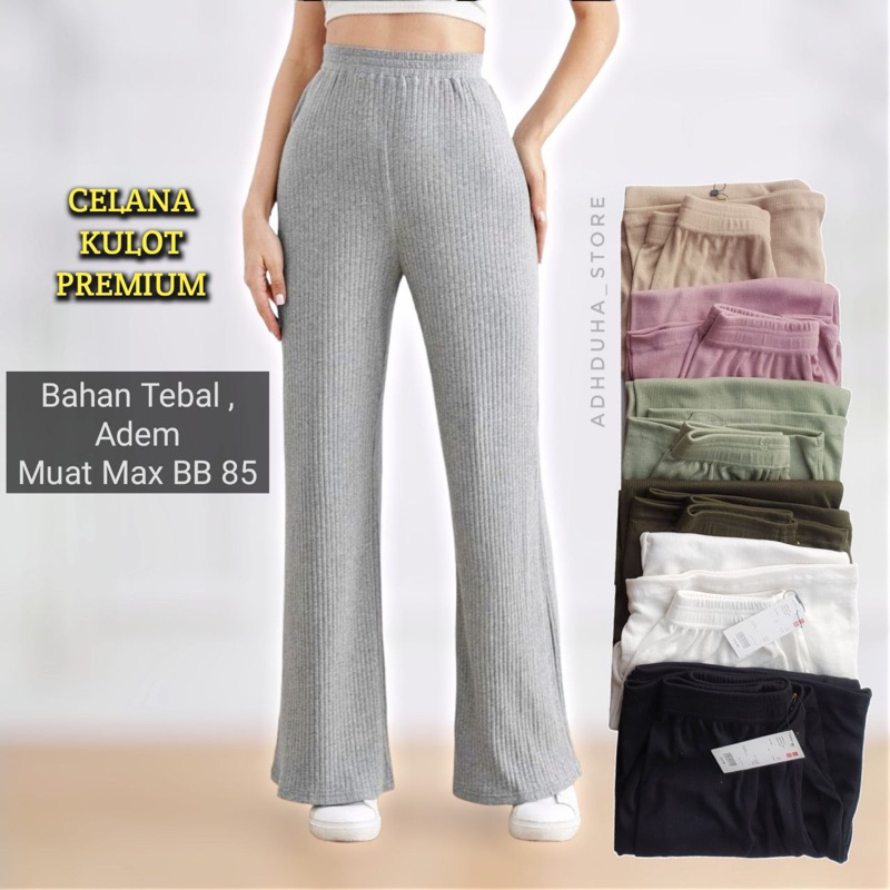 CELANA KULOT PREMIUM JUMBO BIGSIZE RIB KNIT TEBAL ADEM