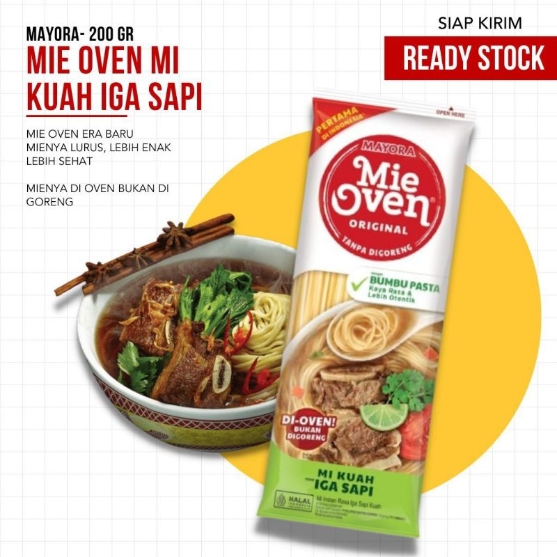 

Mie Oven Original Mayora / Mie Instan Goreng Bawang Kuah Iga Sapi