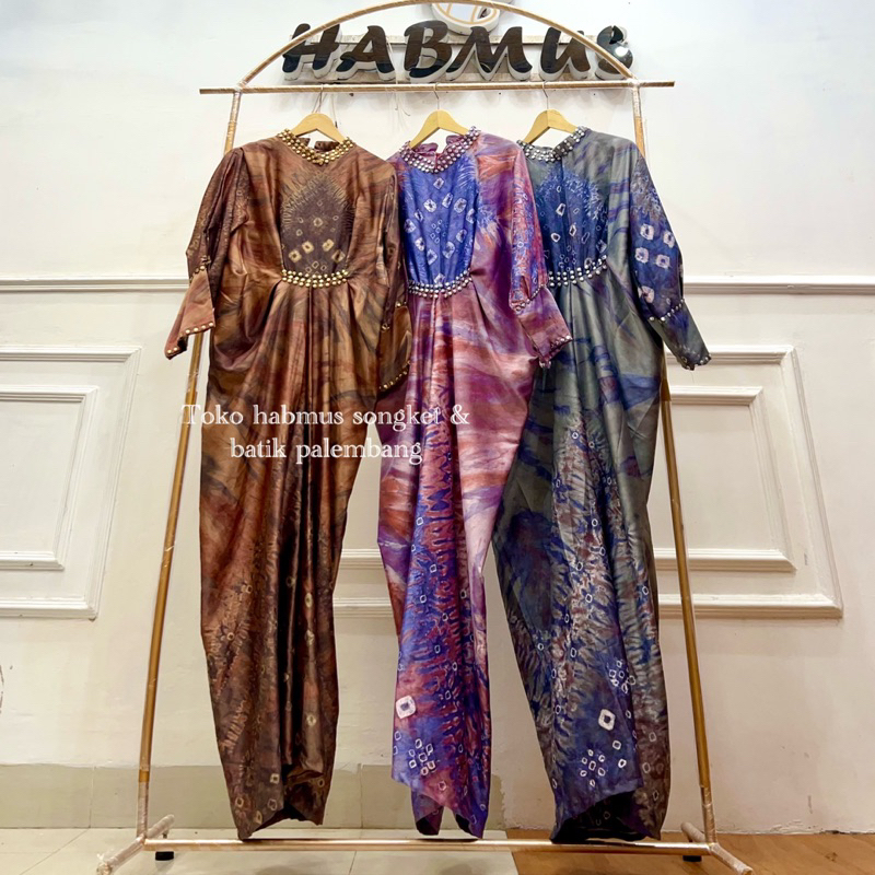 kaftan jumputan palembang asli handmade