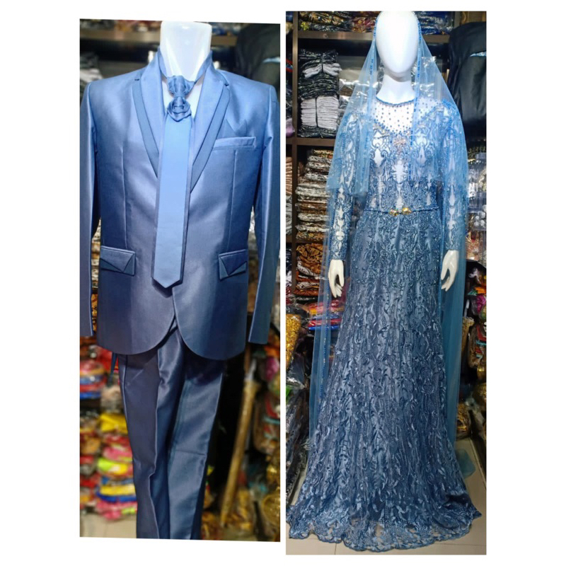 gaun blue ice/kebaya biru laut