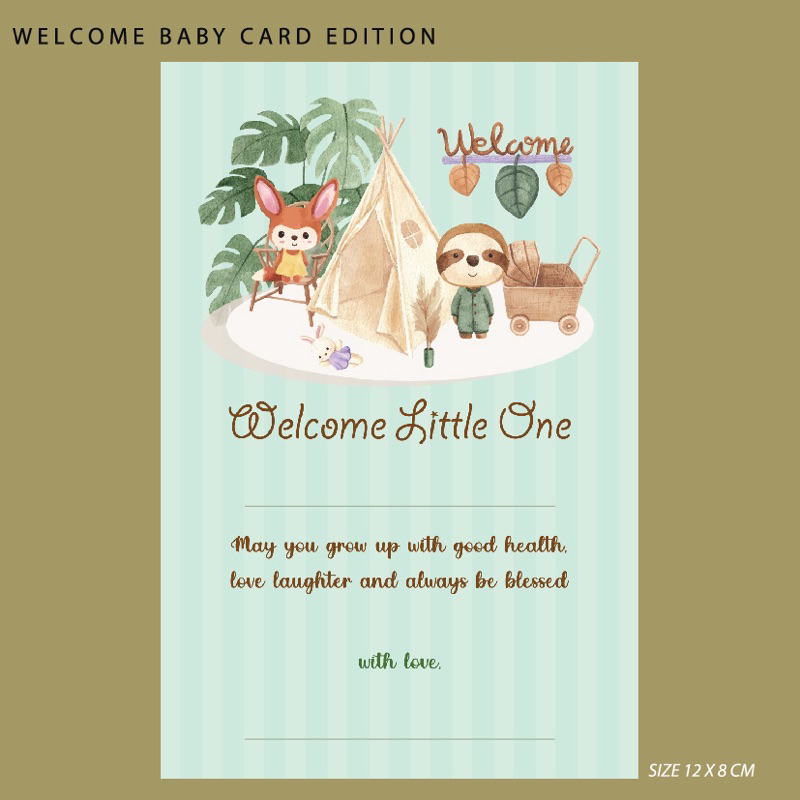 KARTU UCAPAN BAYI BARU LAHIR LAHIRAN NEWBORN CARD PREMIUM DESIGN BABY WISHES WISH CARD HANG TAG KADO