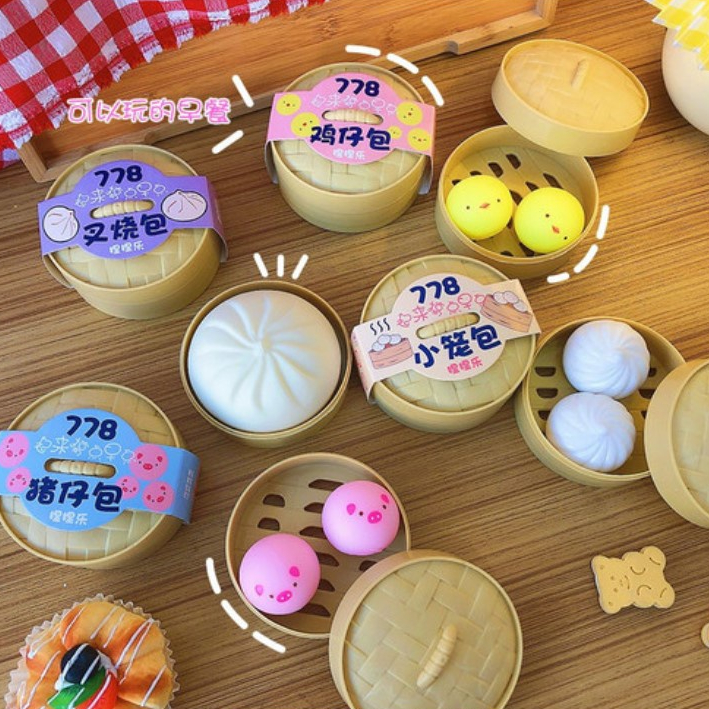 Mainan Anak Bapau Squishy Dimsum Lucu Squeeze Bapao Bakpao Squishy Anti Stress