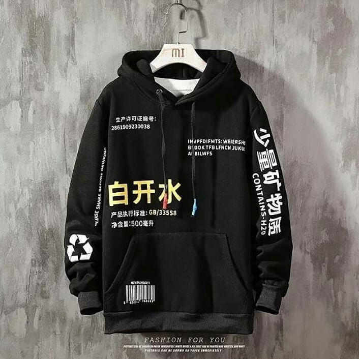 HOODIE JAPANESE STYLE PRIA WANITA PUTIH