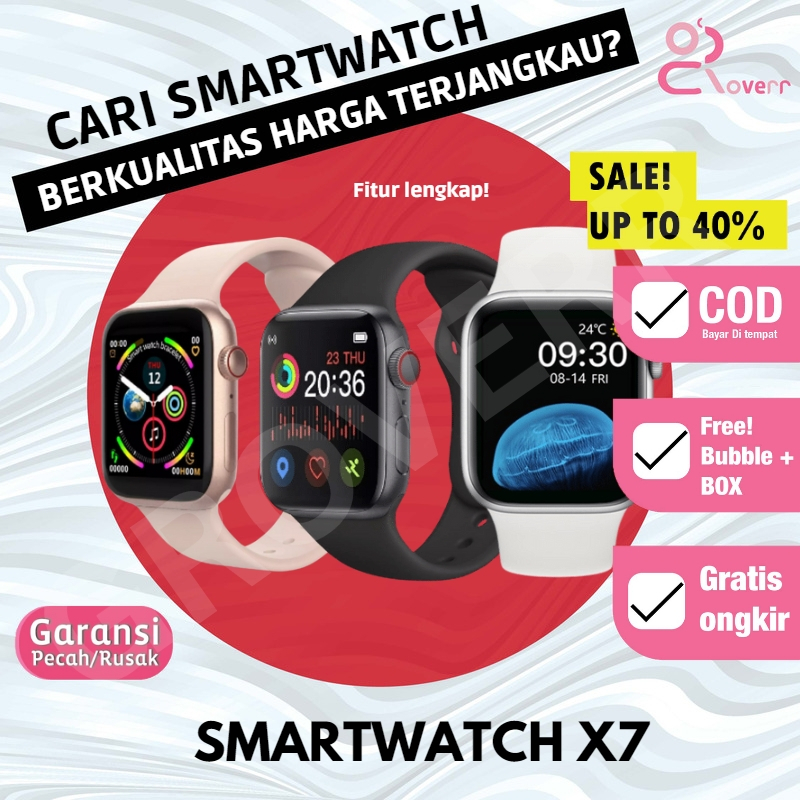 SmartWatch Smart Watch X7 Jam Tangan Pintar Sport Fitness Digital Bluetooth Layar Sentuh touch screen touchscreen Pria Wanita Anti Air Waterproof Tahan Air Dengan Pedometer Heart Rate Monitor pengukur detak jantung penghitung langkah dan kalori olahraga