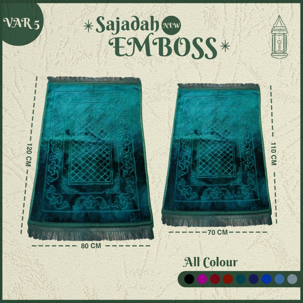 Sajadah Turkey Emboss Polos NEW Tebal Premium + Rumbai 70x110 CM Sejadah Turki