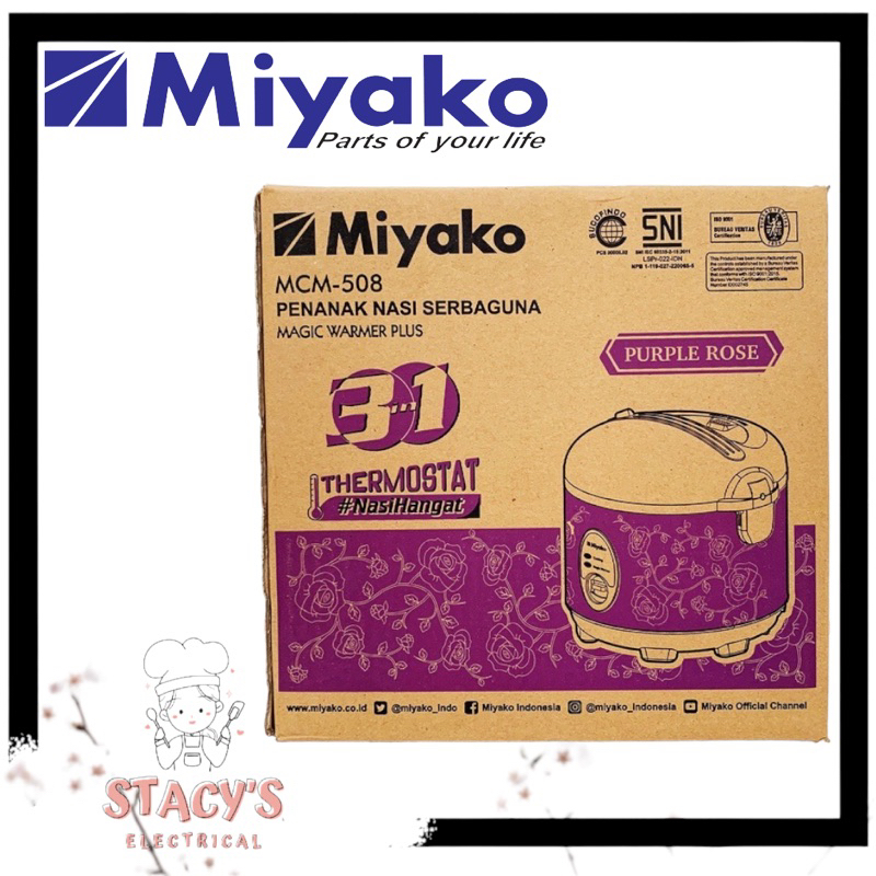 MAGIC COM MIYAKO 1,8 LITER MCM 508 BLUE FLOWER / RICE COOKER MIYAKO