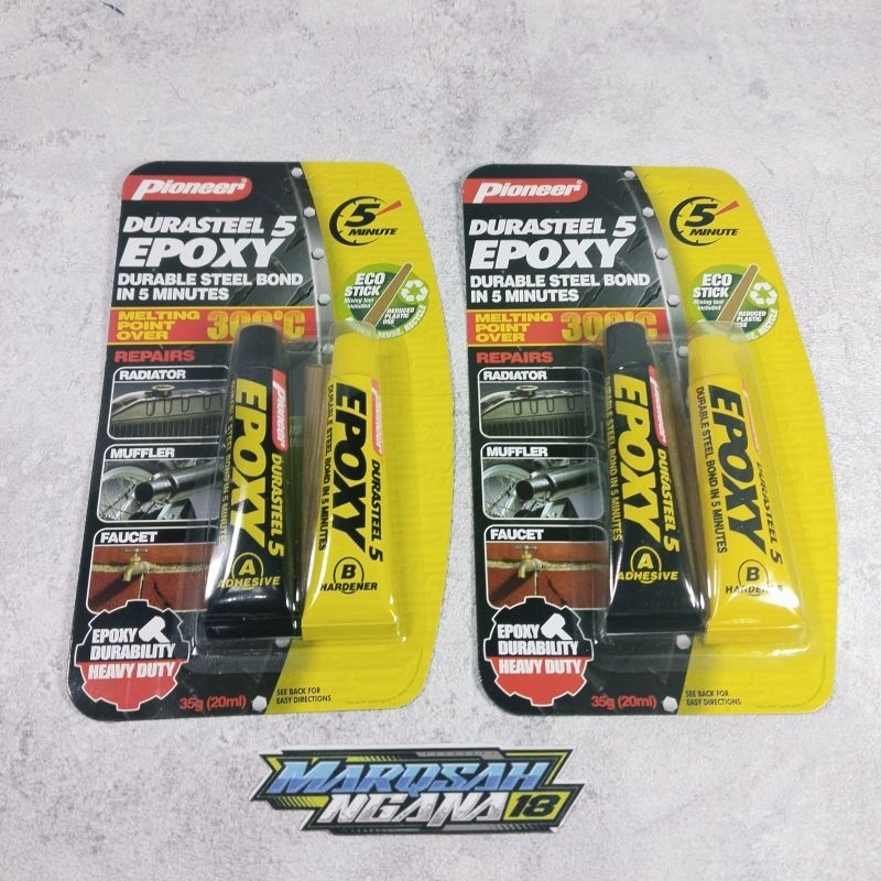 LEM BESI LEM PIONEER DURASTEEL EPOXY 5 TAHAN PANAS MARQSAH RACING18