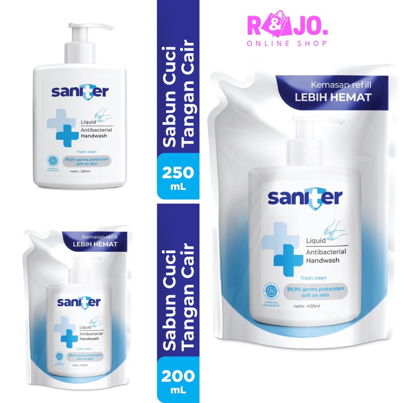 Saniter Hand Wash Cuci Tangan Botol 250ml|Refill pouch 200ml | 400 ml