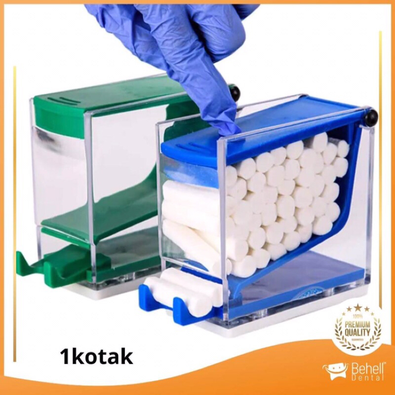 FREE BUBBLE DISPENSER COTTON ROLL PREMIUM - Tempat Kotak Box Kapas Cotton Roll Dental Ortho - Behelldental Ori