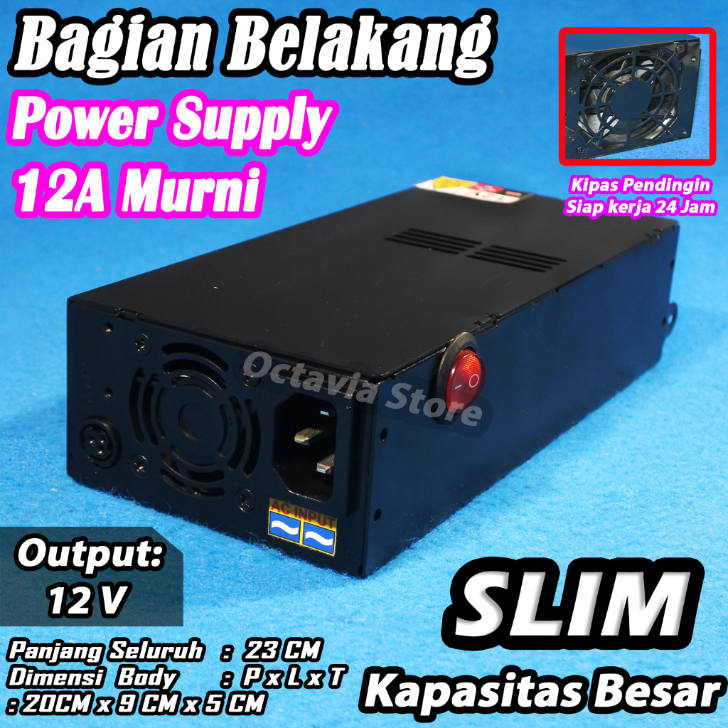 Adaptor switching power supply SMPS 12V 35A, 30A, 25A, 15A, 10A kapasitas BESAR