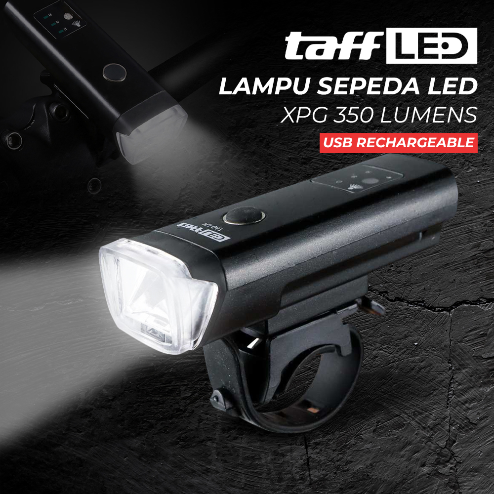 TaffLED Lampu Sepeda LED USB Rechargeable XPG 350 Lumens - HJ-047 - 1LRS01BK Black