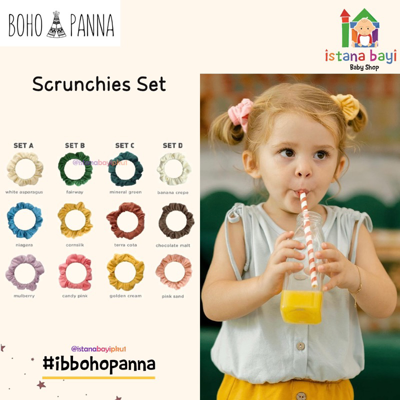 BOHOPANNA SCRUNCHIES SET  - IKAT RAMBUT ANAK ISI 3