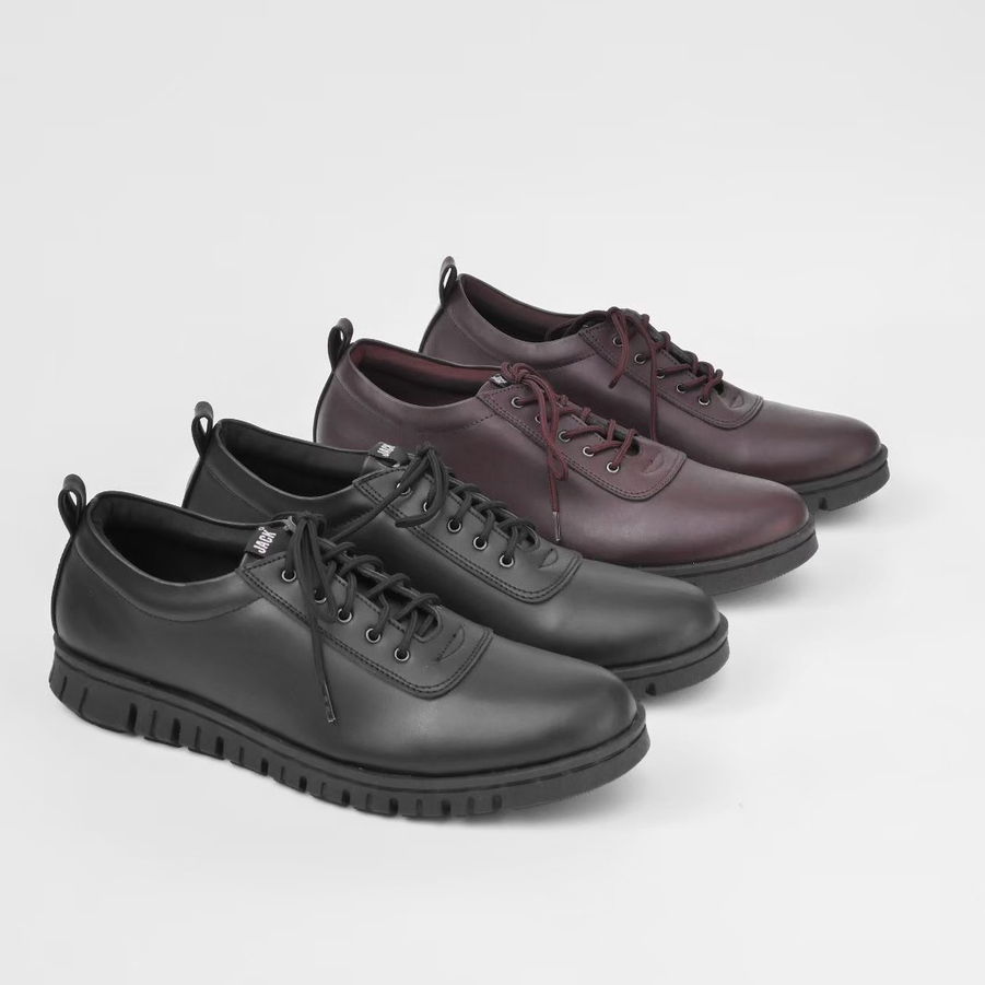 BRAVE BROWN - Sepatu Pantofel Pria Kulit Formal Kantor Kasual Kerja Kuliah Oxford - Pantopel