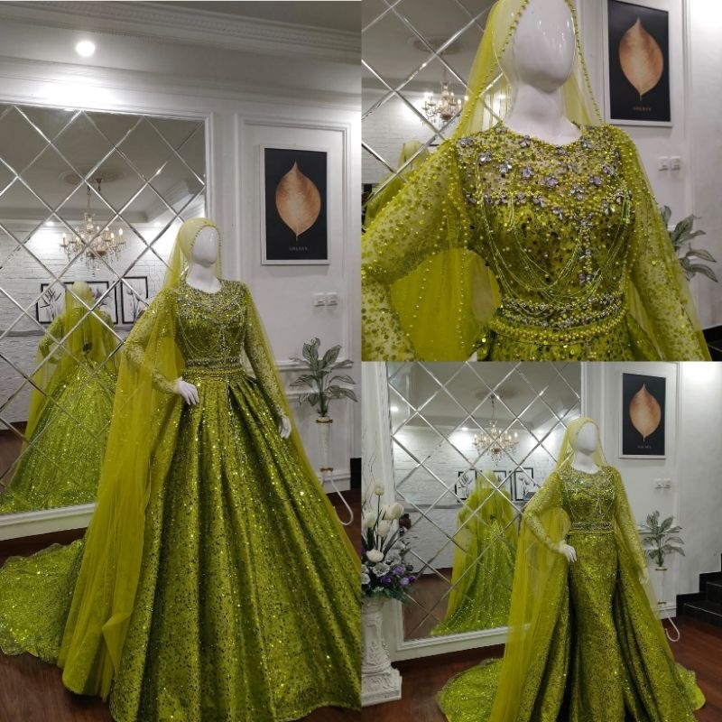 NEW GAUN PENGANTEN CRONOLIN 2 IN 1  /BAJU PENGANTIN MODEL TERBARU/GAUN SLIM DRESS/GAUN MODREN /GAUN PENGANTIN BEREKOR/WEDDING DRESS