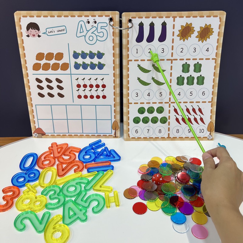 kindergaten math workbook set activity perlengkapan belajar matematika mengenal angka waktu untuk anak tk balita - kado anak - hadiah anak