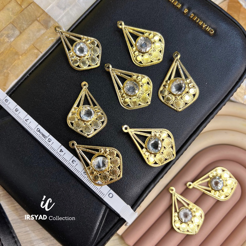 BAHAN AKSESORIS | 2 Pcs BANDUL LIONTIN ANTING / KALUNG | BAHAN LIONTIN