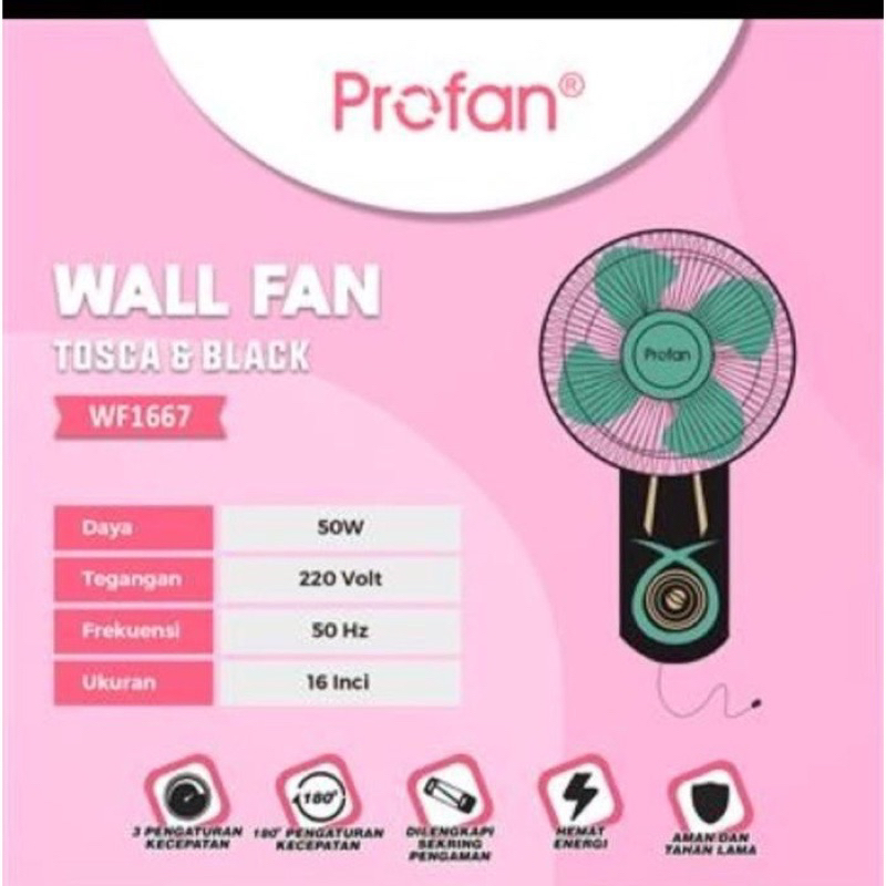 KIPAS ANGIN WALLFAN 16” PROFAN WF1607