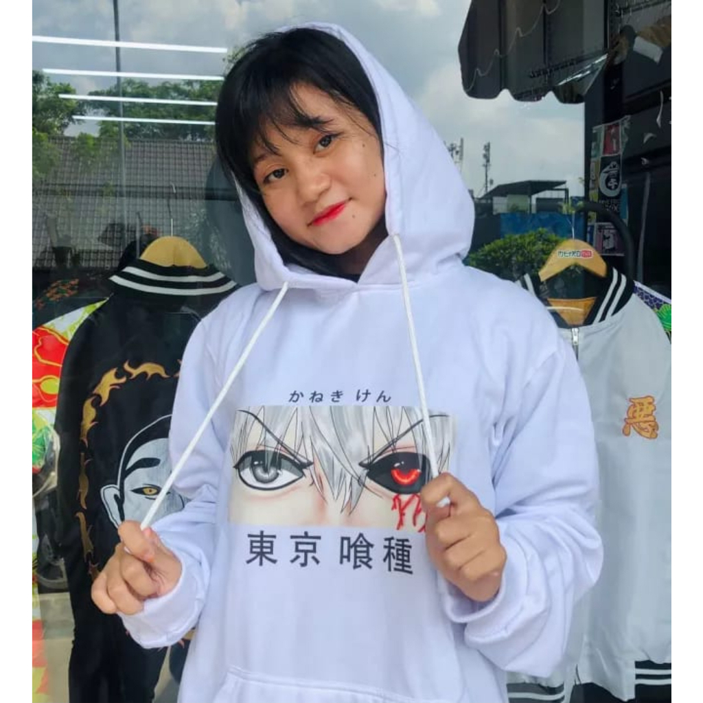 Sweater Hoodie Wanita Anime Tokyo Ghoul Kaneki Ken Eye Manga Harajuku Ukuran M-L-XL-XXL Bisa Bayar Ditempat COD