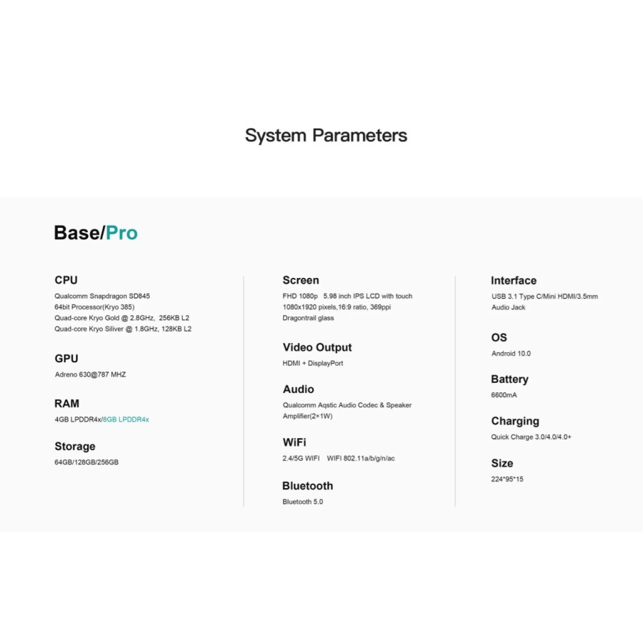 AYN Odin Pro Base Handheld Video Game Console Portable Android System