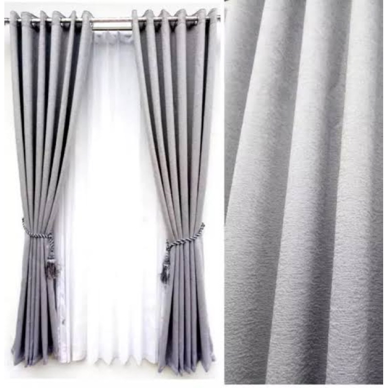 Gorden Blackout Tebal Warna Abu PREMIUM  Surabaya