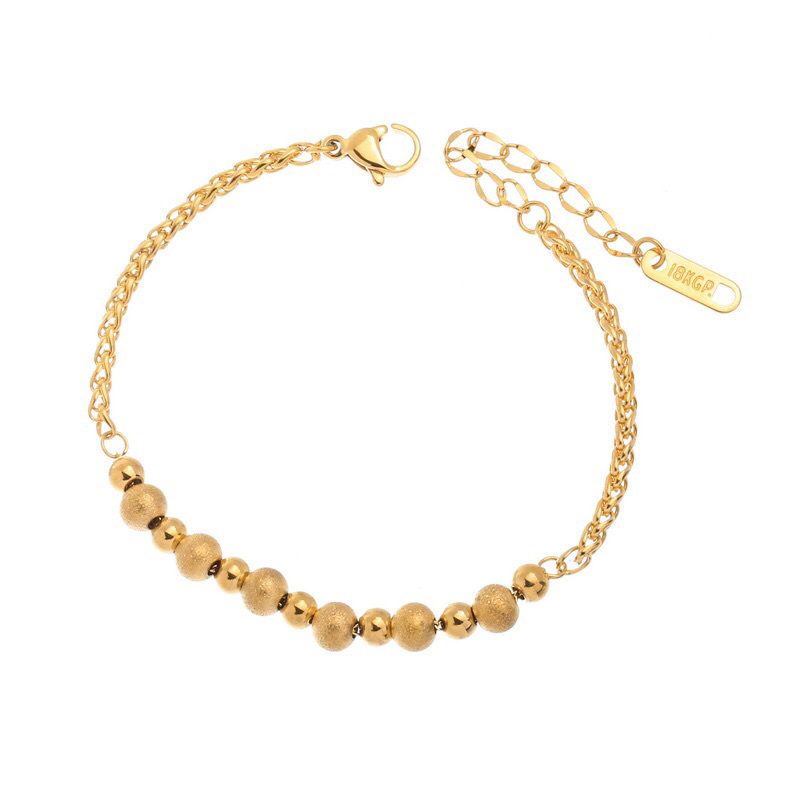 Gelang Titanium Boba Gold Elegant Korea Fashion Trending Style