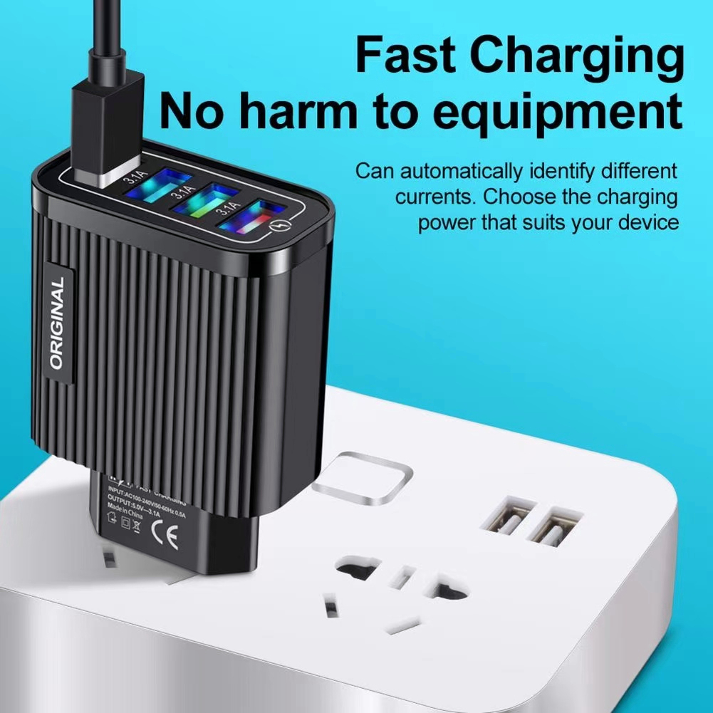 【CA025】[GROSIR/COD] fast charge Adaptor pengisi daya USB QC 3.0 4 port tidak mendukung pengisian cepat