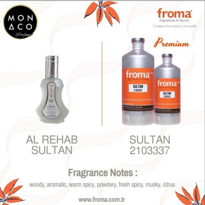 BIBIT PARFUM  SULTAN ALREHAB BY FROMA ( PREMIUM )   - ASLI 100%