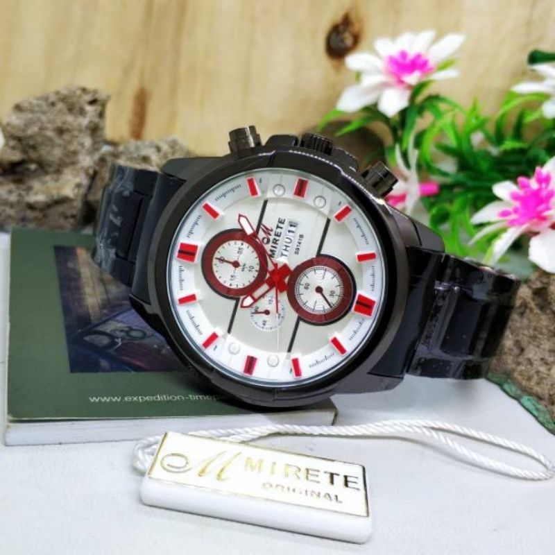 SS.id READY JAM TANGAN PRIA MIRETE ORIGINAL/ JAM MIRETE S9141B TALI RANTAI.