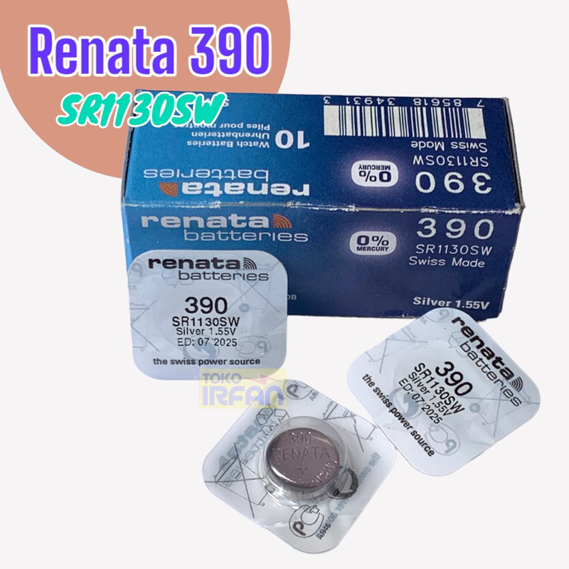 Baterai Renata 390 Original Batrai SR1130SW Batre L1131 AG10 SR54 189 LR1130