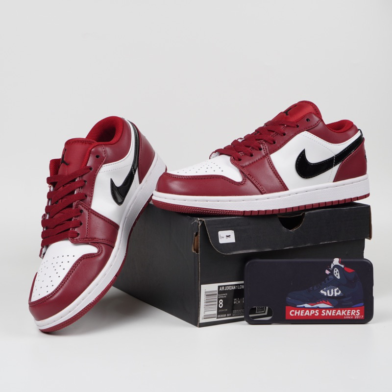 Sepatu Nike Air Jordan 1 Low Noble Red White