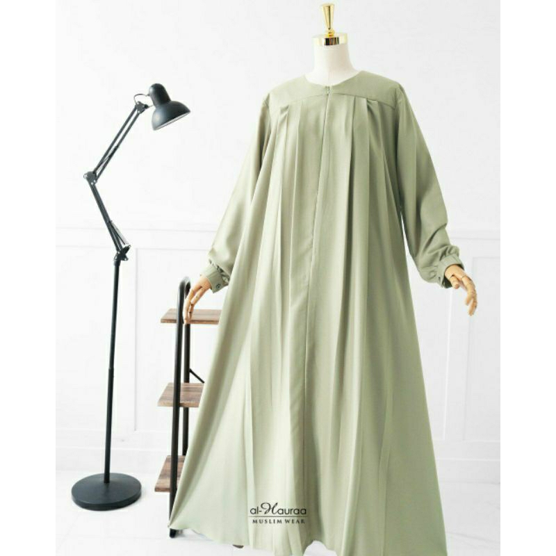 Gamis Terbaru Hitam Polos Syar'i Premium Dewasa Ziya  By Alhauraa