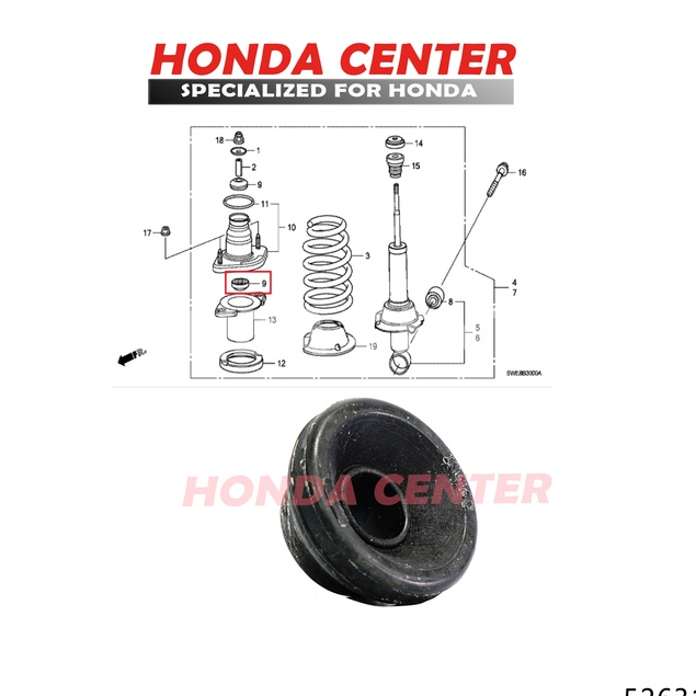 karet rubber support mounting shock belakang honda crv rd gen2 civic vti vtis stream 2001 2002 2003 2004 2005 2006