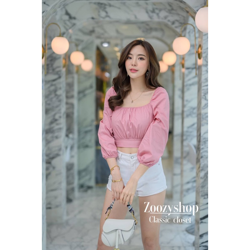 ATASAN ZOOZY MODEL CROP MODEL TALI BELAKANG BLOUSE ZOOZY BANGKOK (BJZY433)