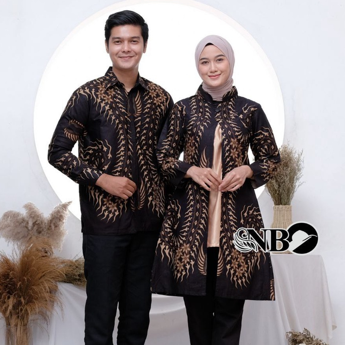 Batik Couple Modern Atasan Tunik Batik Kerja Kantor Wanita Tunik Batik Couple Seragam Batik Wanita Dan Pria