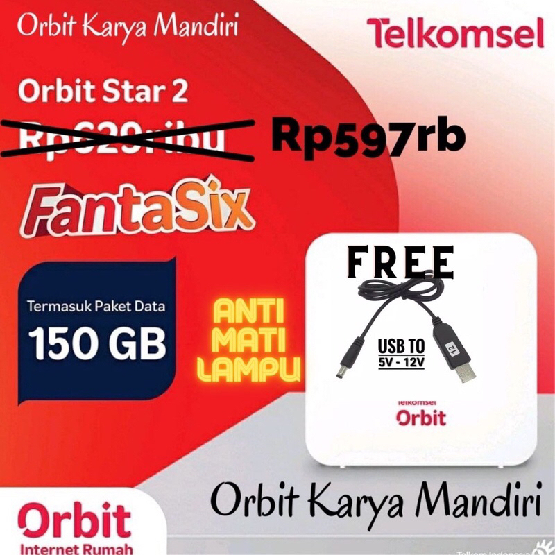Modem  Orbit Star 2 Wifi Hotspot Termurah Original Kualitas Terbaik (Free 25GB/30 Hari untuk 6 Bulan