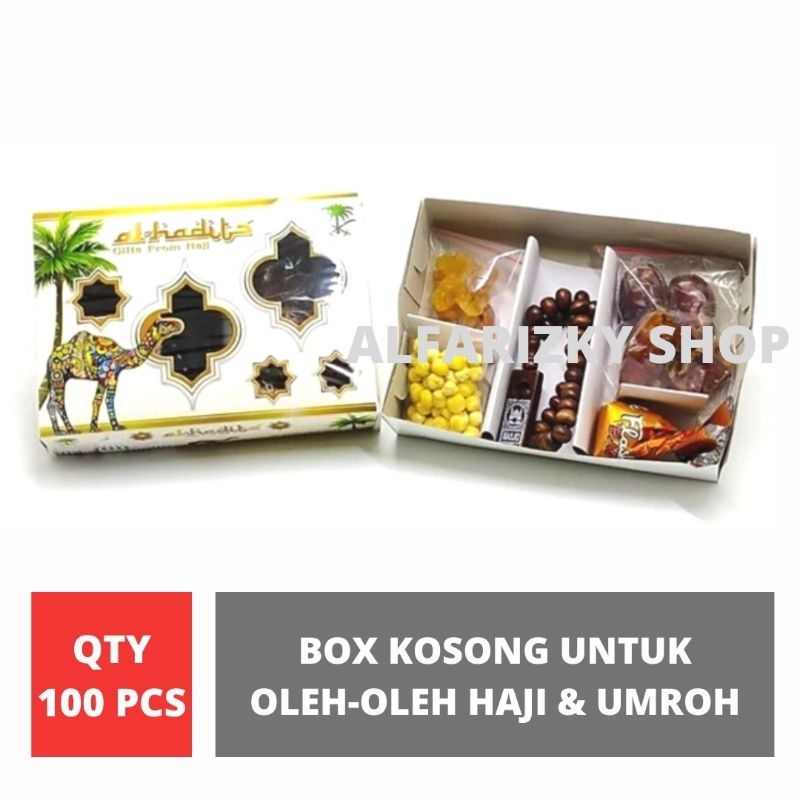 

BOX OLEH-OLEH UMROH DAN HAJI/KOTAK KURMA BAHAN TEBAL ISI 100 SET