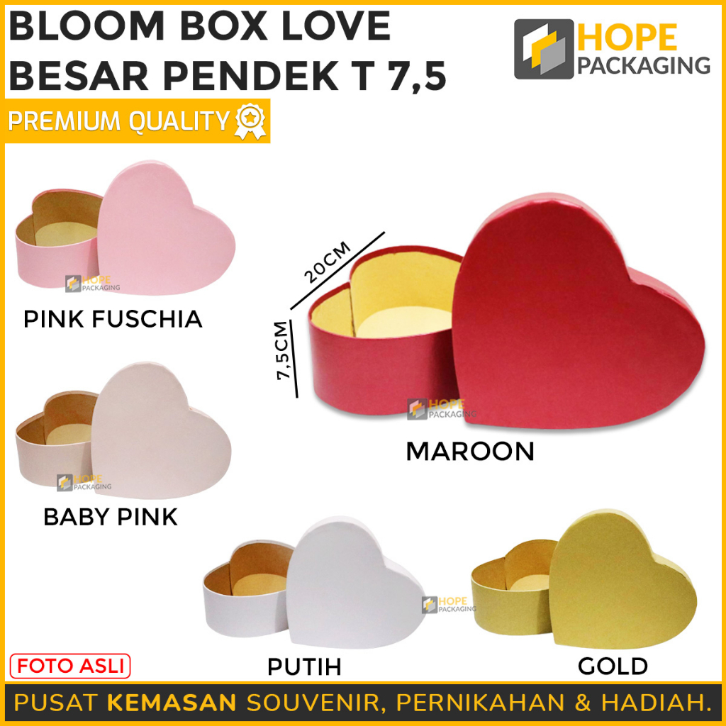 

Bloom Box Love Hati Size : 20 x 7.5 cm / Box Hadiah Souvenir / Box Bentuk Hati / Flower Bloom Box Bunga / Bloom Love / Box Flower / Kotak Kado
