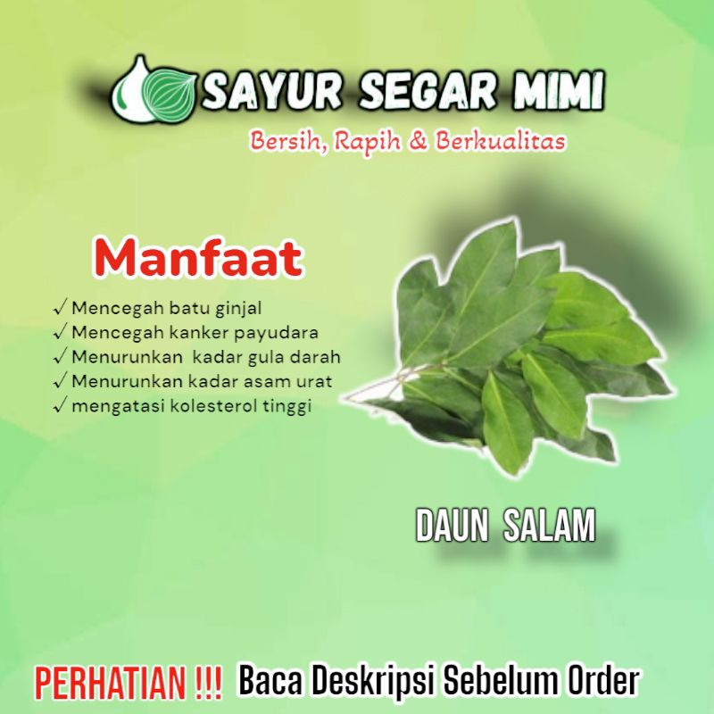 

Daun Salam /Ikat - Sᴀʏᴜʀ Sᴇɢᴀʀ ♏ɪᴍɪ
