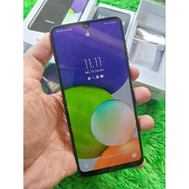 HANDPHONE HP SECOND BEKAS. SAMSUNG A22 4G, 6/128 FULLORI MULUS 98%