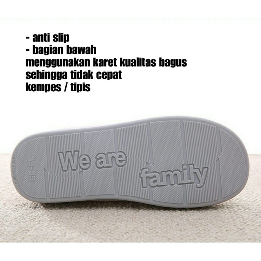 HS Sandal Rumah Indoor Santai / Sandal Couple Import Empuk Hangat Lucu