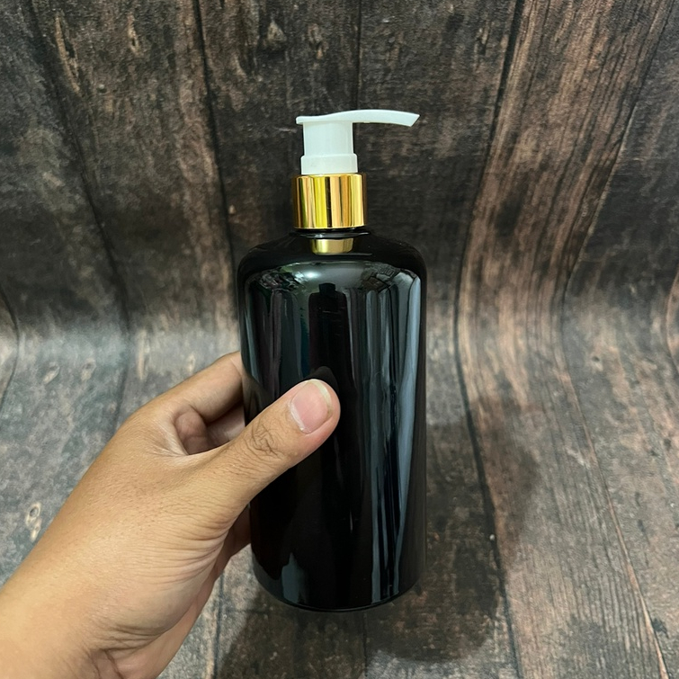 Botol 500ml Hitam N24 - PUMP GOLD