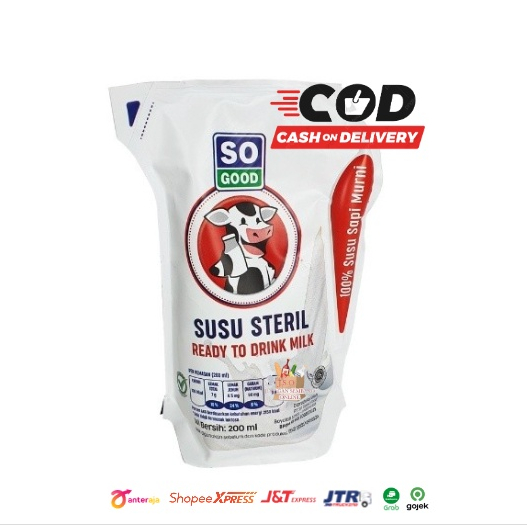 ( JSO ) Real Good Susu Steril 200ml So Good Susu Sapi Susu Beruang Susu Murni