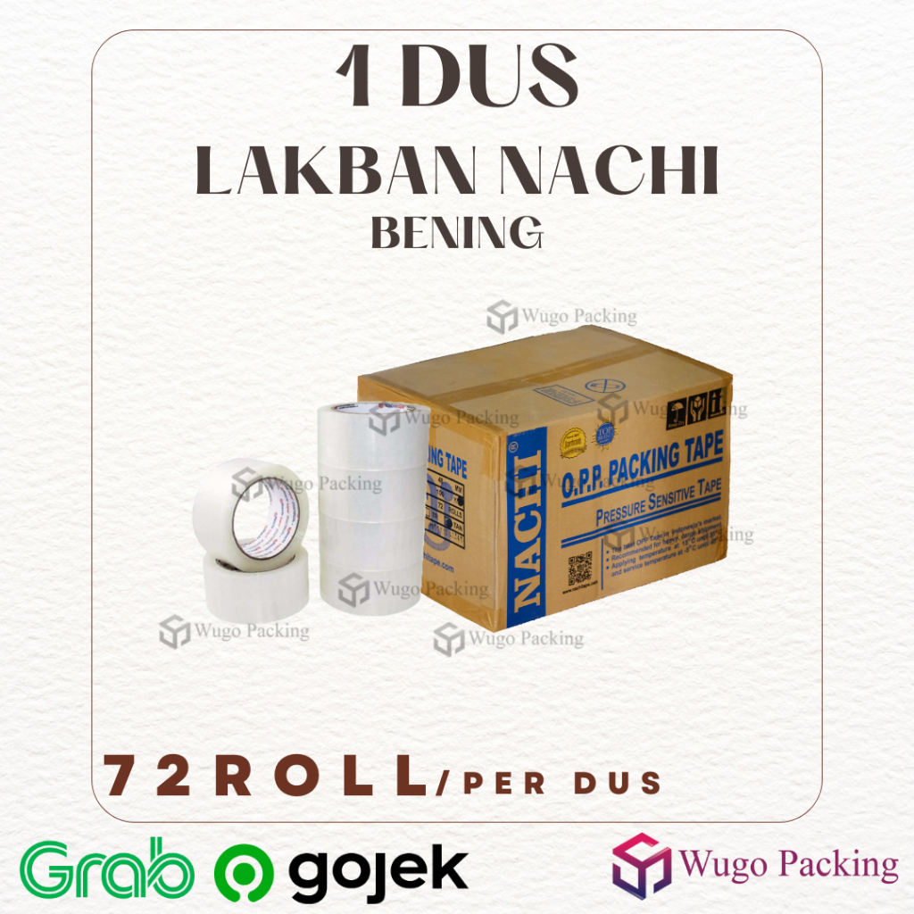 

Lakban Bening 2 Inch 100 Yard Nachi Tape 1 Dus Isolasi isi 72 Roll